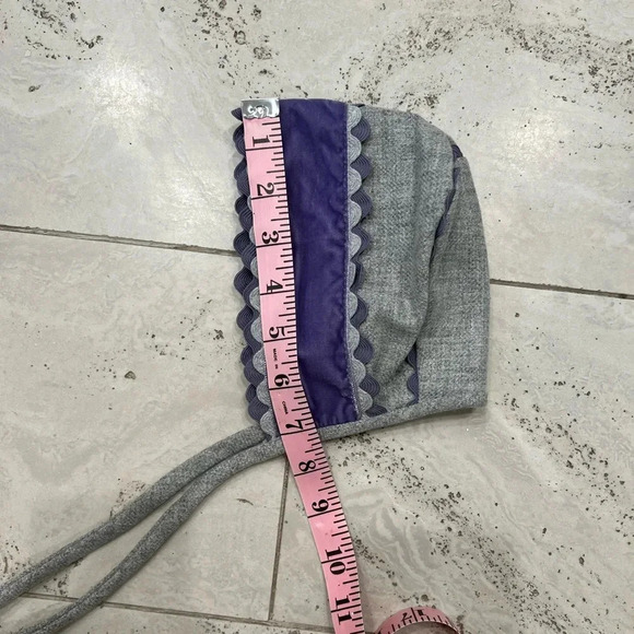 Baby Bonnet with Lavender RicRac - Picture 9 of 10